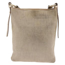 SAINT LAURENT Shoulder Bag Canvas Beige Gold Tone Auth ka6165-3