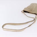SAINT LAURENT Shoulder Bag Canvas Beige Gold Tone Auth ka6165-9