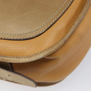 LOEWE Shoulder Bag Leather Beige Gold Tone Auth ka6169-17