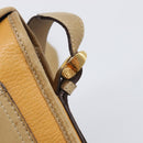 LOEWE Shoulder Bag Leather Beige Gold Tone Auth ka6169-11