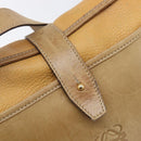 LOEWE Shoulder Bag Leather Beige Gold Tone Auth ka6169-18