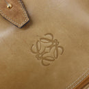 LOEWE Shoulder Bag Leather Beige Gold Tone Auth ka6169-19