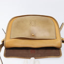 LOEWE Shoulder Bag Leather Beige Gold Tone Auth ka6169-20
