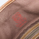 LOEWE Shoulder Bag Leather Beige Gold Tone Auth ka6169-21