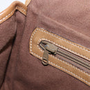 LOEWE Shoulder Bag Leather Beige Gold Tone Auth ka6169-24