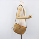 LOEWE Shoulder Bag Leather Beige Gold Tone Auth ka6169-27