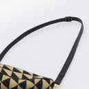 PRADA Triangle Hand Bag Canvas Leather 2way Beige Black 1BC176 Auth ka6170M-14