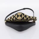 PRADA Triangle Hand Bag Canvas Leather 2way Beige Black 1BC176 Auth ka6170M-5