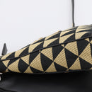 PRADA Triangle Hand Bag Canvas Leather 2way Beige Black 1BC176 Auth ka6170M-16