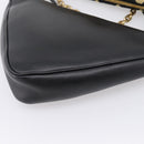 PRADA Triangle Hand Bag Canvas Leather 2way Beige Black 1BC176 Auth ka6170M-21