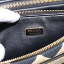 PRADA Triangle Hand Bag Canvas Leather 2way Beige Black 1BC176 Auth ka6170M-27