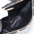 PRADA Triangle Hand Bag Canvas Leather 2way Beige Black 1BC176 Auth ka6170M-10