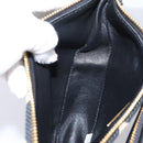 PRADA Triangle Hand Bag Canvas Leather 2way Beige Black 1BC176 Auth ka6170M-29