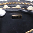PRADA Triangle Hand Bag Canvas Leather 2way Beige Black 1BC176 Auth ka6170M-31