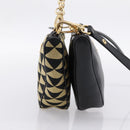 PRADA Triangle Hand Bag Canvas Leather 2way Beige Black 1BC176 Auth ka6170M-4