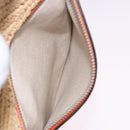 LOEWE Puzzle Bag Hand Bag Raffia Leather 2way Beige Silver Auth ka6171M-27