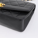 CHANEL Diana Chain Shoulder Bag Lamb Skin Black Gold Tone CC Auth ka6172SAV-10