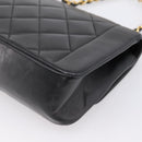 CHANEL Diana Chain Shoulder Bag Lamb Skin Black Gold Tone CC Auth ka6172SAV-12
