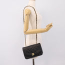 CHANEL Diana Chain Shoulder Bag Lamb Skin Black Gold Tone CC Auth ka6172SAV-23