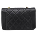 CHANEL Diana Chain Shoulder Bag Lamb Skin Black Gold Tone CC Auth ka6172SAV-3