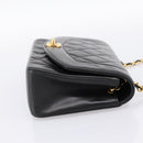 CHANEL Diana Chain Shoulder Bag Lamb Skin Black Gold Tone CC Auth ka6172SAV-5