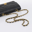 CHANEL Diana Chain Shoulder Bag Lamb Skin Black Gold Tone CC Auth ka6172SAV-7