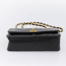 CHANEL Diana Chain Shoulder Bag Lamb Skin Black Gold Tone CC Auth ka6172SAV-9