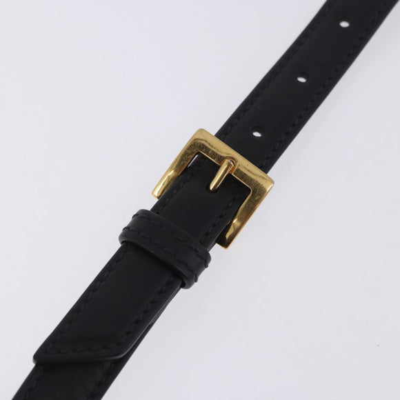 Miu Miu Shoulder Bag Leather Black Gold Tone Auth ka6173M