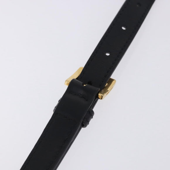 Miu Miu Shoulder Bag Leather Black Gold Tone Auth ka6173M