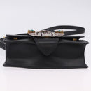 Miu Miu Shoulder Bag Leather Black Gold Tone Auth ka6173M-6