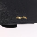 Miu Miu Shoulder Bag Leather Black Gold Tone Auth ka6173M-22