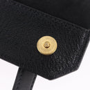Miu Miu Shoulder Bag Leather Black Gold Tone Auth ka6173M-26