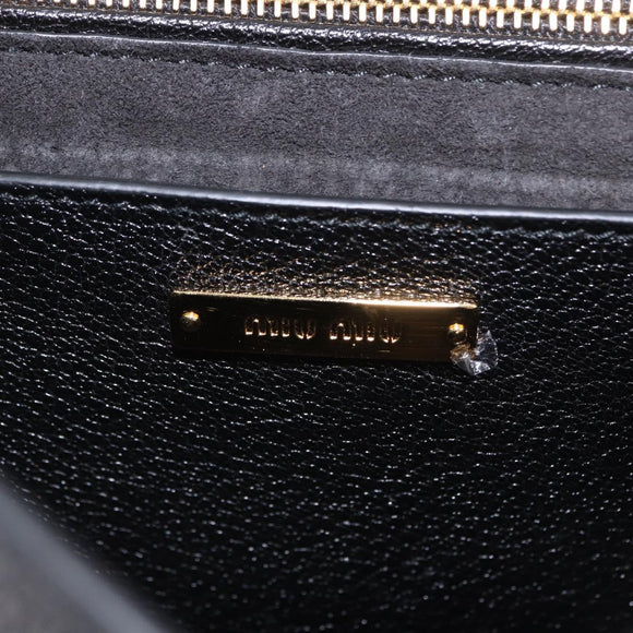 Miu Miu Shoulder Bag Leather Black Gold Tone Auth ka6173M