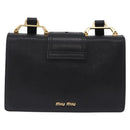Miu Miu Shoulder Bag Leather Black Gold Tone Auth ka6173M-2
