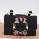 Miu Miu Shoulder Bag Leather Black Gold Tone Auth ka6173M-12