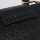 Miu Miu Shoulder Bag Leather Black Gold Tone Auth ka6173M-3