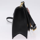 Miu Miu Shoulder Bag Leather Black Gold Tone Auth ka6173M-5