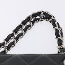 CHANEL Matelasse Chain Hand Bag Leather Black Silver CC Auth ka6174SAV-15