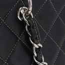 CHANEL Matelasse Chain Hand Bag Leather Black Silver CC Auth ka6174SAV-9