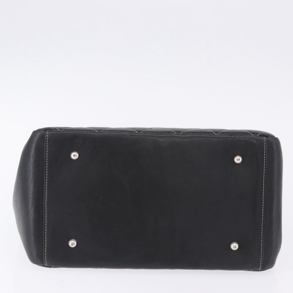 CHANEL Matelasse Chain Hand Bag Leather Black Silver CC Auth ka6174SAV