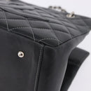CHANEL Matelasse Chain Hand Bag Leather Black Silver CC Auth ka6174SAV-17