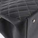 CHANEL Matelasse Chain Hand Bag Leather Black Silver CC Auth ka6174SAV-18