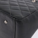 CHANEL Matelasse Chain Hand Bag Leather Black Silver CC Auth ka6174SAV-19
