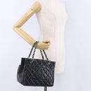 CHANEL Matelasse Chain Hand Bag Leather Black Silver CC Auth ka6174SAV-28