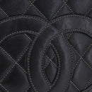 CHANEL Matelasse Chain Hand Bag Leather Black Silver CC Auth ka6174SAV-2