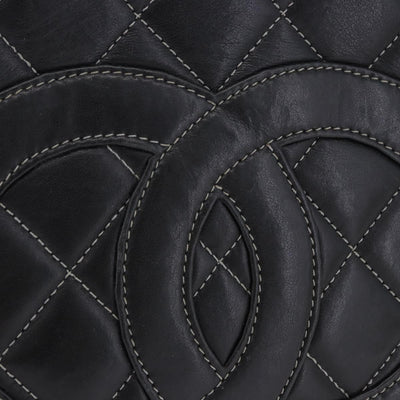 CHANEL Matelasse Chain Hand Bag Leather Black Silver CC Auth ka6174SAV - 0