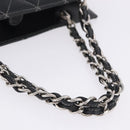 CHANEL Matelasse Chain Hand Bag Leather Black Silver CC Auth ka6174SAV-8
