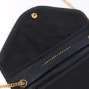 Christian Dior Chain Shoulder Bag Canvas Black Gold Tone Auth ka6175-17