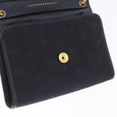Christian Dior Chain Shoulder Bag Canvas Black Gold Tone Auth ka6175-18