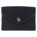 Christian Dior Chain Shoulder Bag Canvas Black Gold Tone Auth ka6175-2